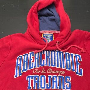 Abercrombie & Fitch Retro Y2K Men’s Hoodie Sweatshirt Color Red Size L (large)